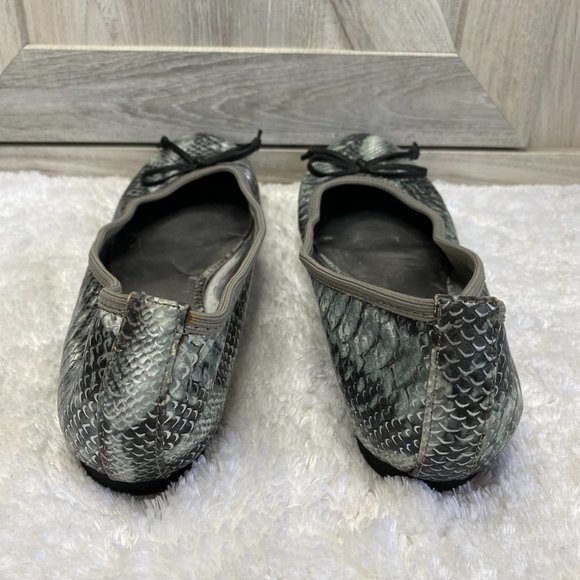 Sam & Libby Johnah Women's Silver Gray Snakeskin Ballet Flats Size 8.5 - Picture 11 of 12